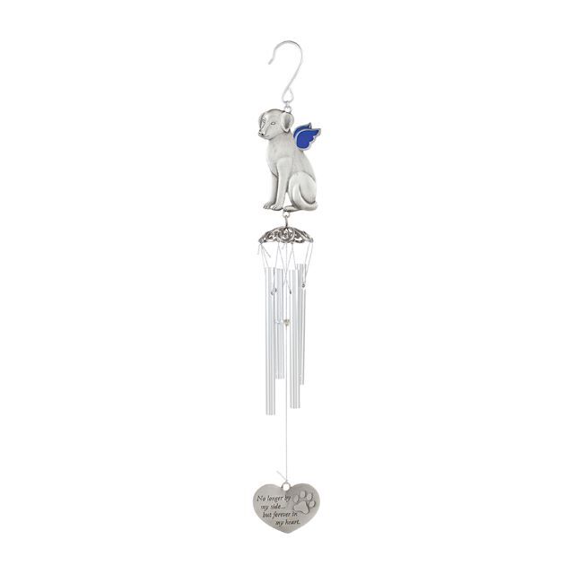 17" WIND CHIME-DOG FOREVER PEWTER