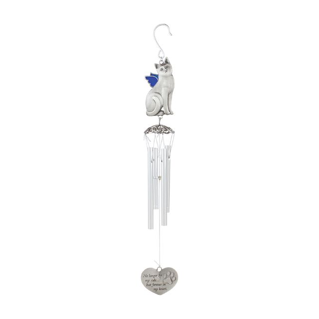 17" WIND CHIME-CAT FOREVER PEWTER