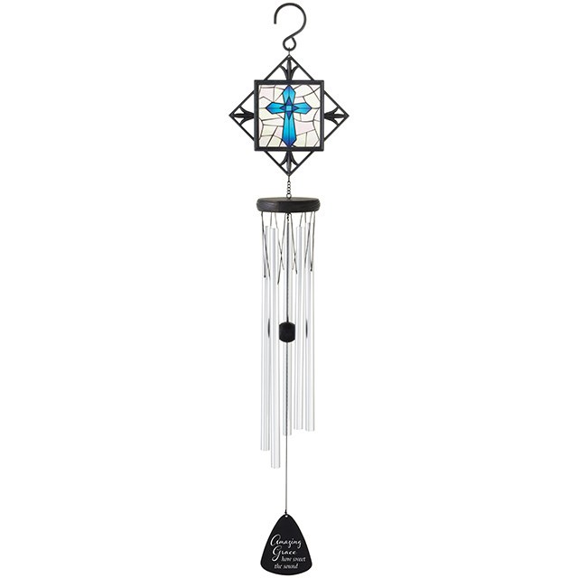 30" STAINED GLASS WIND CHIME - HOW SWEET THE SOUND